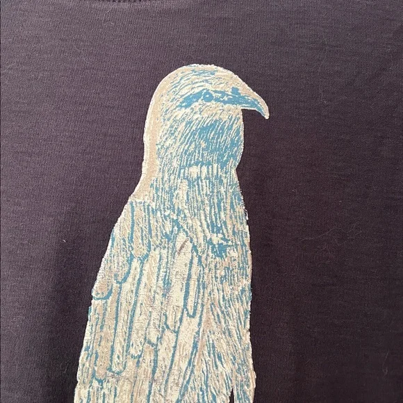 Navy Long Sleeve Shirt with Hawk Design - Picture 3 of 5